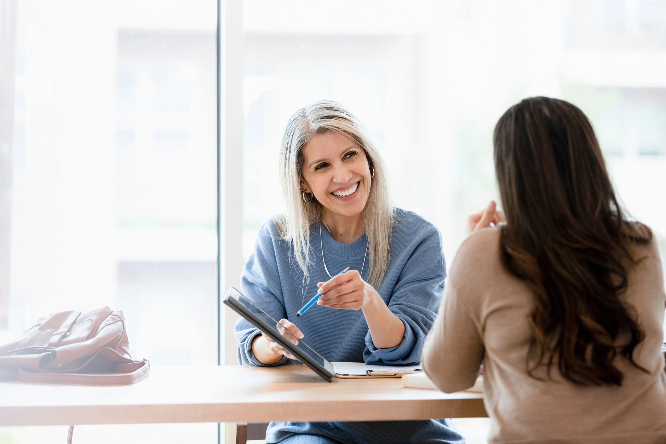 Advisor and client reviewing a plan together